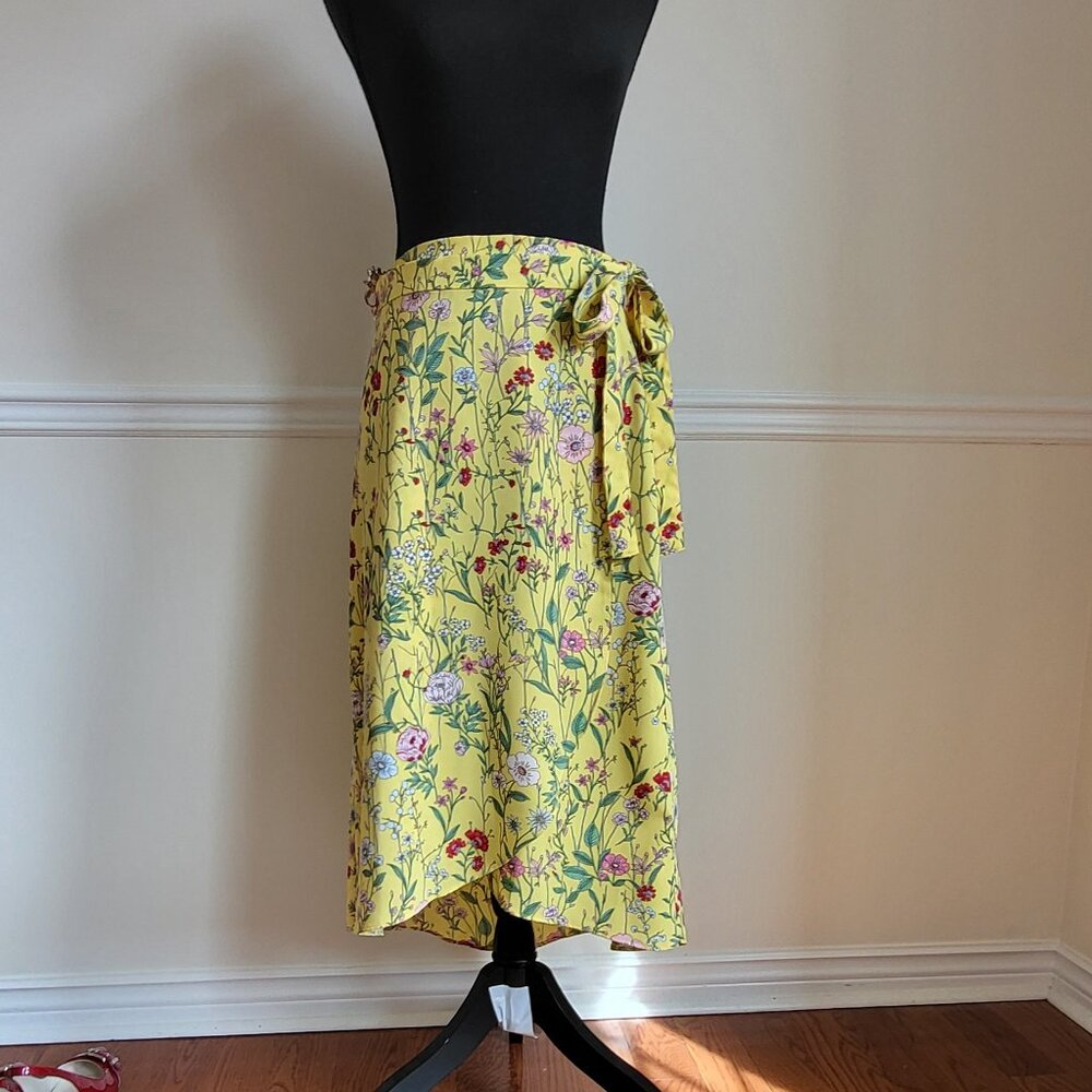 Loft, Yellow Wrap Skirt, Size 6, New w/Tags